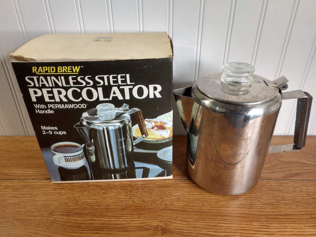 Chrome Electric Percolator Coffee Maker Vintage Sears Kenmore MCM 