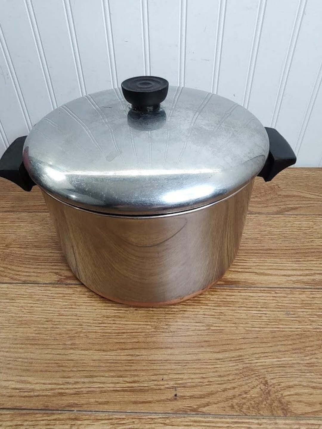 6QT Revere Ware Stainless Steel Stock Pot and Lid WITH IMPERFECTIONS