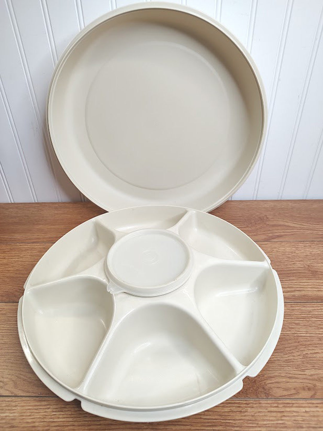 Tupperware Extra Large Serving Center Set Almond Color 16652 Etsy