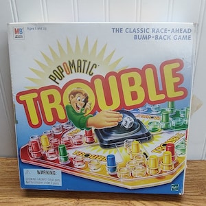 Milton Bradley TROUBLE Pop-O-Matic game 1998 ~ Vintage Game Night ~ Games 2-4 player ~ Family Fun Night