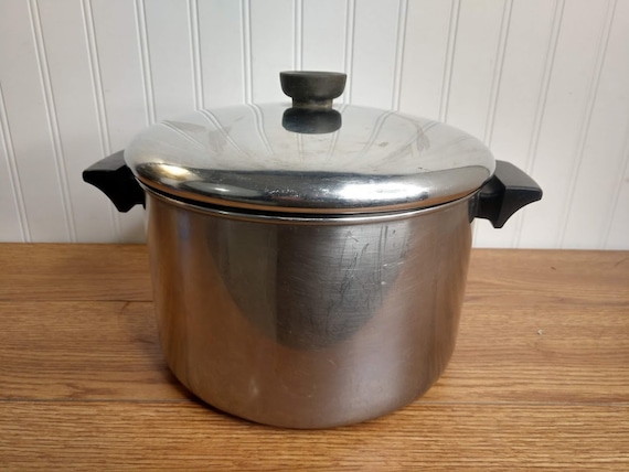 Tri-ply 6QT Revere Ware Stainless Steel Disk Bottom Stock Pot