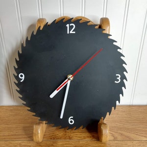 Metal 10&quot; Saw Blade Clock ~ Repurposed Saw Blade ~ Man Cave Clock ~ Workshop Clock ~ Gift for Dad Grandpa