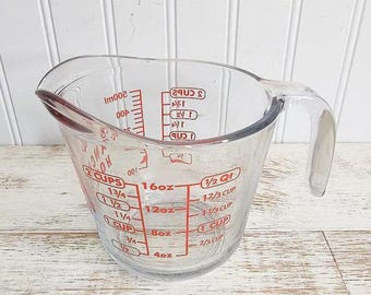 Anchor Hocking Glass 2 Cup Measuring Cup "J" Handle