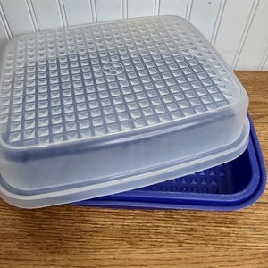 Tupperware Blue Large Season Serve Meat Marinade Container 1294 Lid 1295  Bottom