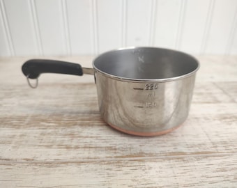 1 Cup Revere Ware Stainless Steel Copper Clad Saucepan #RW604