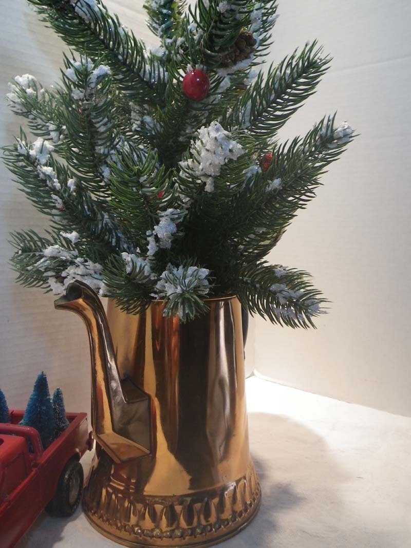 Copper Colored Coffee Pot Christmas Tree Farmhouse Christmas Etsy