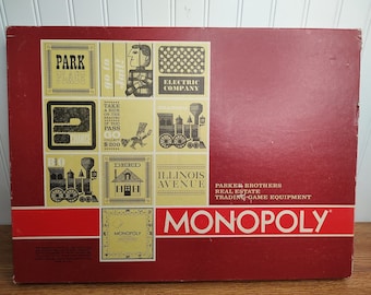 Vintage 1964 Red Box Monopoly Board Game. - Etsy