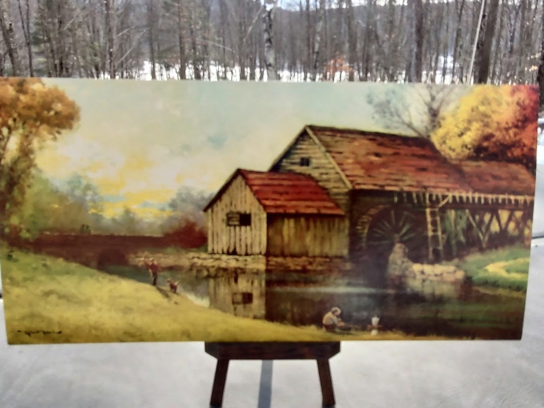 MCM Lithograph by Winde Fine Prints ~ Vintage Litho Textured Board ...