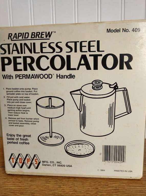 Rapid Brew Stainless Steel Stovetop Coffee Percolator, 2-9 cups