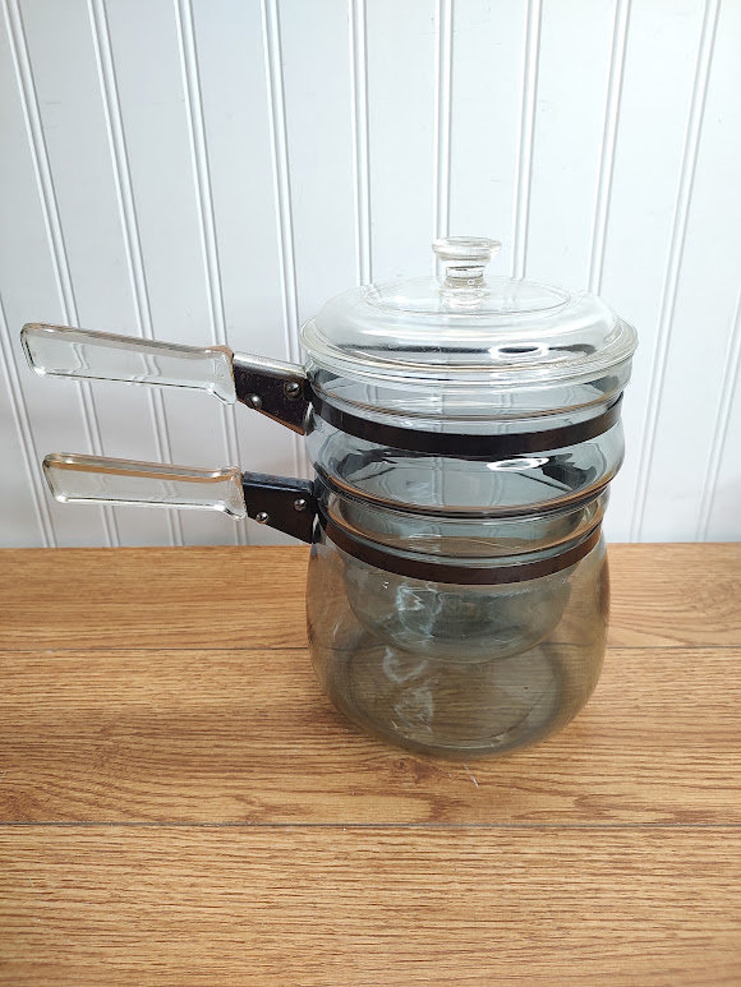 Vintage Pyrex Blue Tint Glass Double Boiler Flameware 1 1/2 QT Etsy