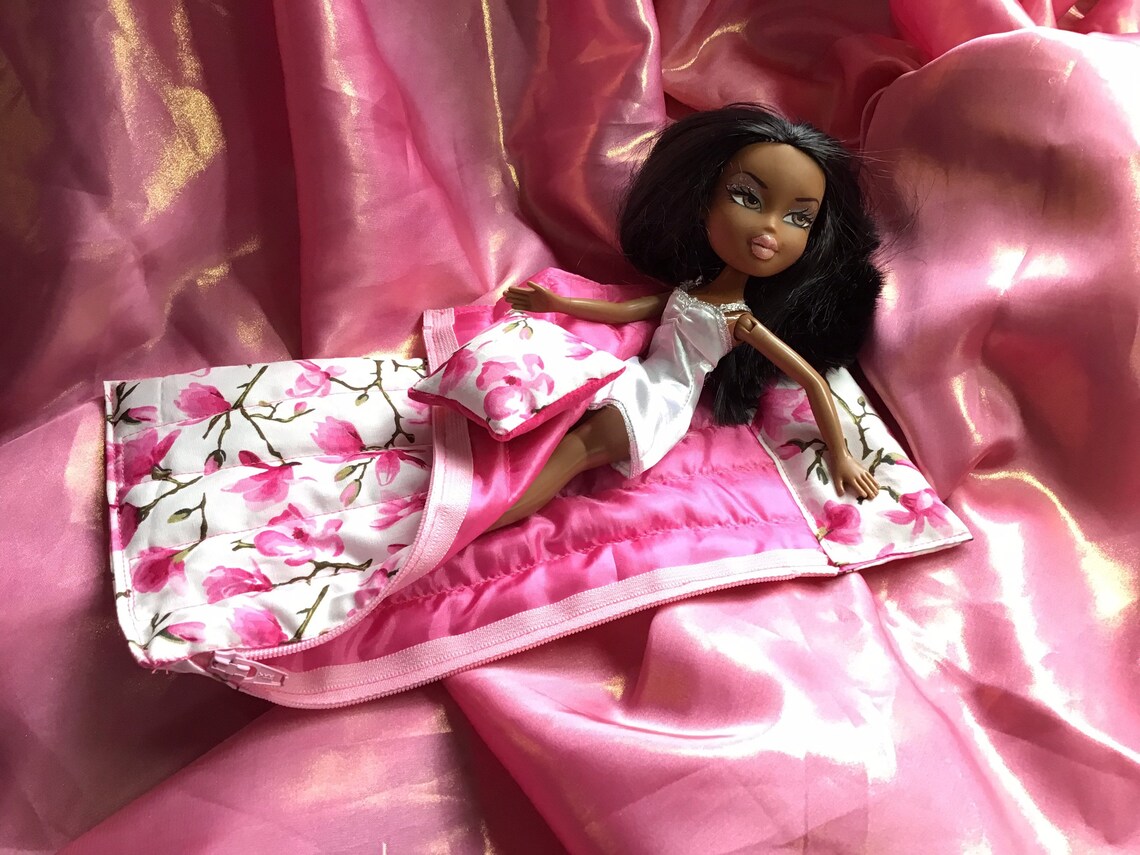 Bratz dolls handmade fabric zipped sleeping bag & cushion | Etsy