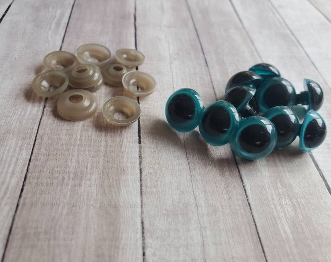 Plush Eyes blue eye 14mm Plastic Safety Eyes Amigurumi Teddy Bear Eyes 14mm Teal Safety Eyes Amigurumi Eyes Doll Eyes Soft Toy Eyes