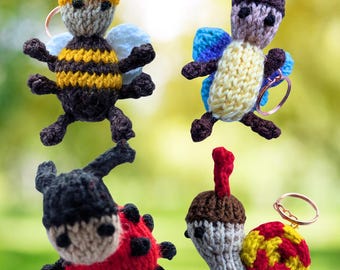 Handmade knitted Bug Keyrings