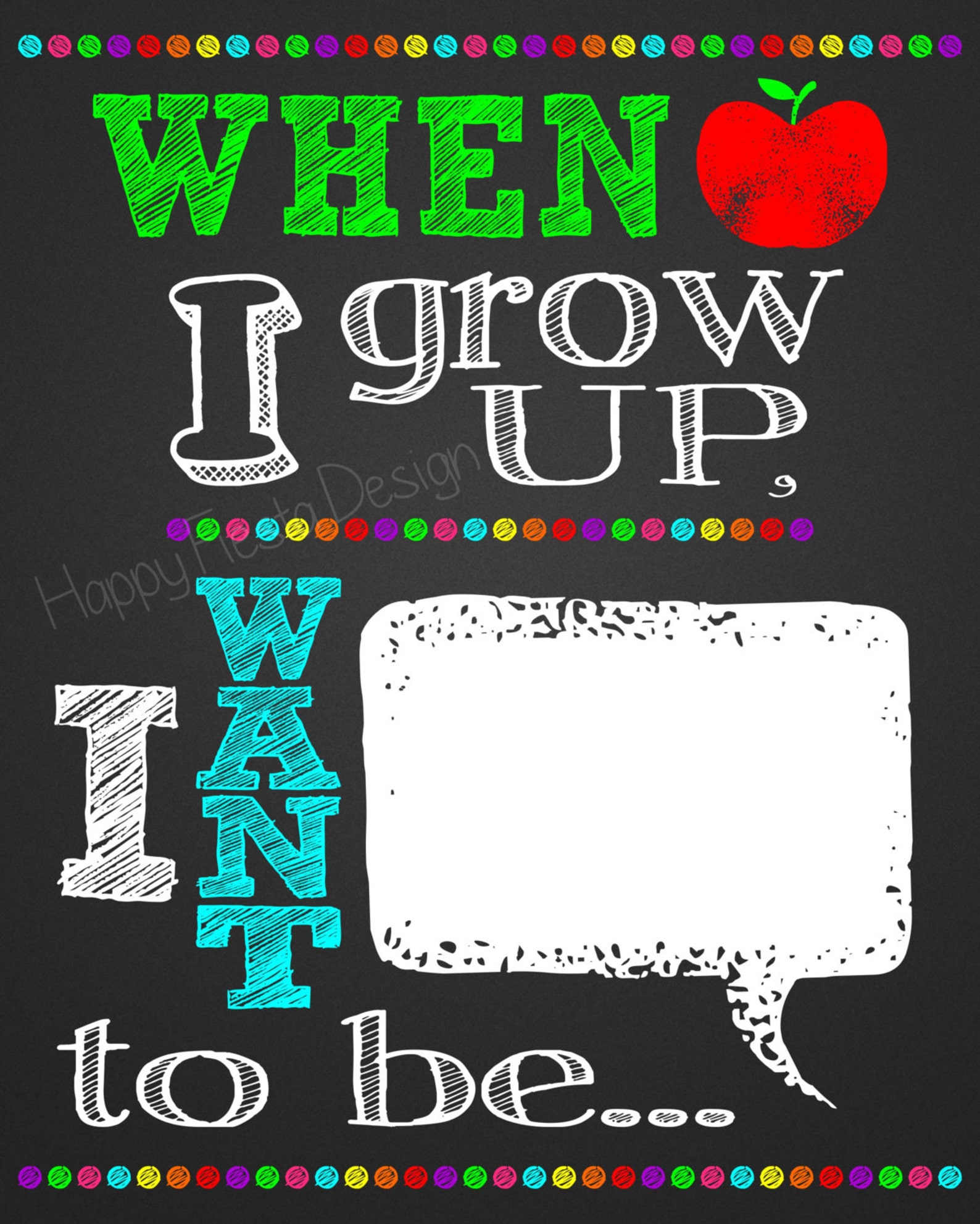 PRINTABLE When I Grow Up I Want To Be Signback To School Etsy