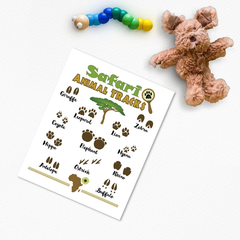Printable Animal Tracks Print-safari Animals Print-animal - Etsy