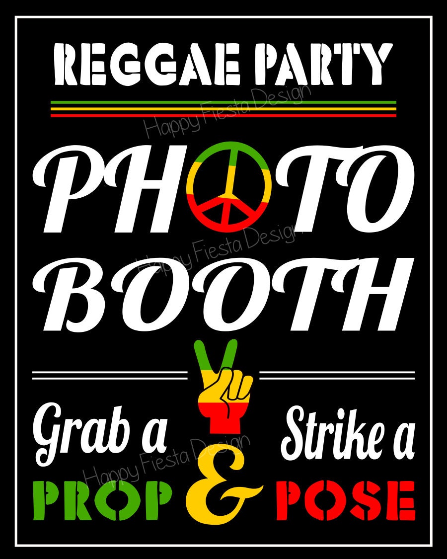 Reggae photo booth props top
