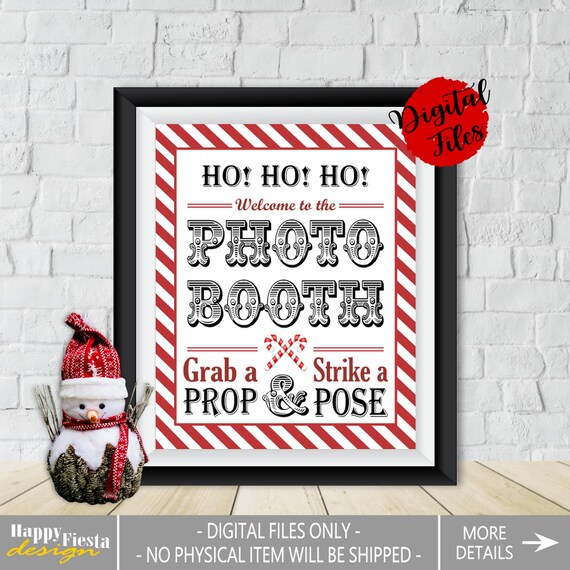PRINTABLE Christmas Photo Booth Sign Christmas Sign Christmas Decoration Christmas Party Sign