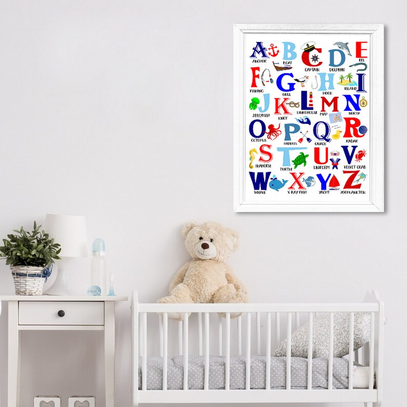 Nautical Alphabet Posterprintable Alphabetnautical ABC Etsy