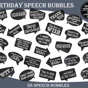 PRINTABLE Birthday Photo Booth Props-birthday Party Props-birthday ...