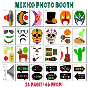 PRINTABLE Mexico Photo Booth Props-Printable Fiesta Props-Cinco De Mayo Props-Mexico Props-Travel Photo Props-Mexican Party-Instant Download image 2