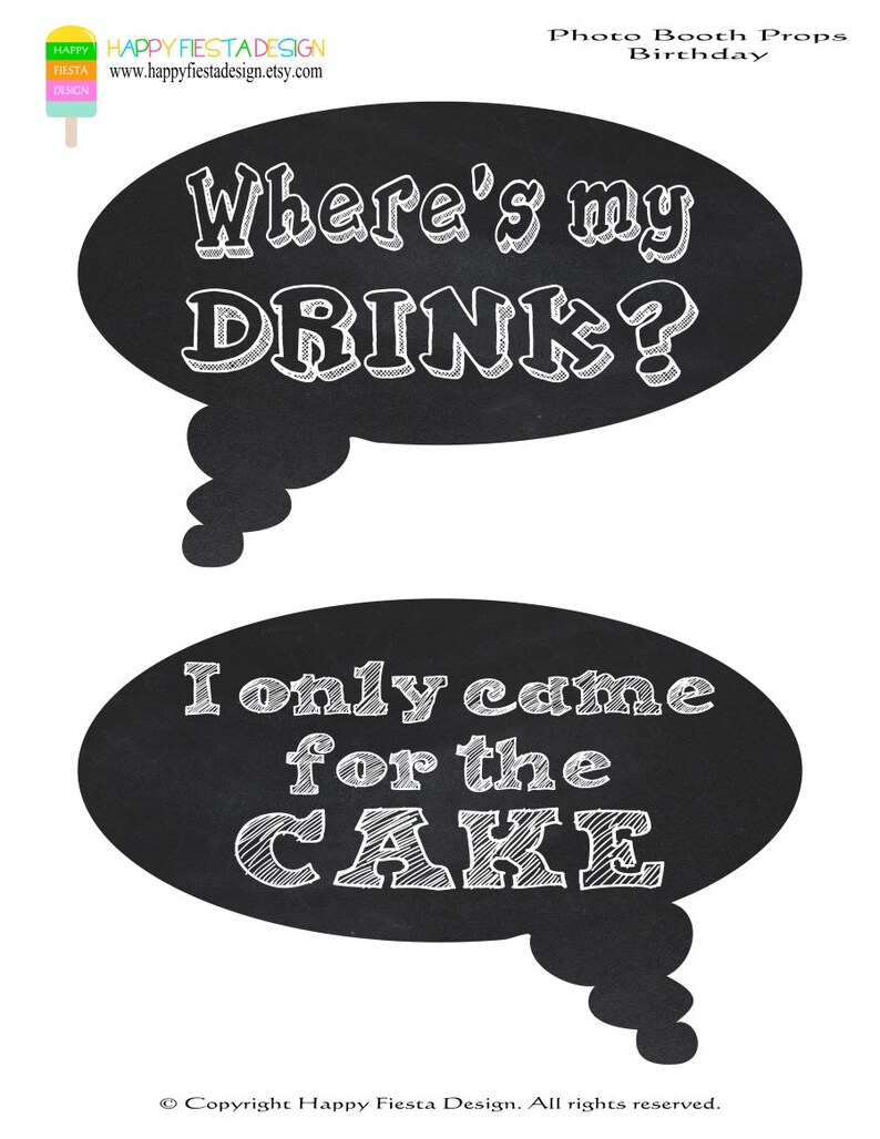 PRINTABLE Birthday Photo Booth Props-birthday Party - Etsy