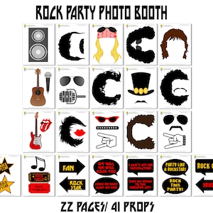 PRINTABLE Rock Photo Booth PropsRock Photo Props-Rock Star Props-Rock Party Props-Music Photo Props-Rock Props-Rock Sign-Instant Download image 2