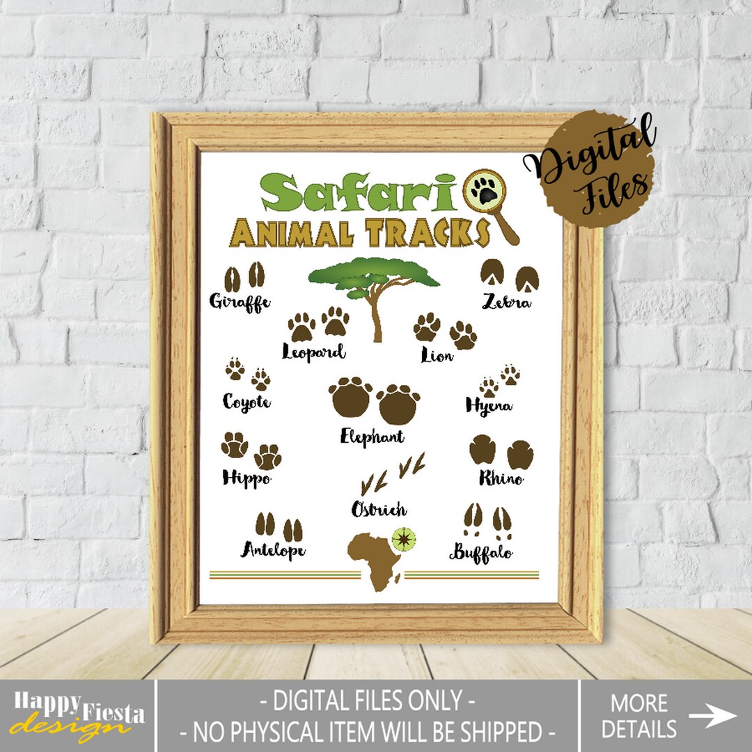 Printable Animal Tracks Print-safari Animals Print-animal Tracks Print