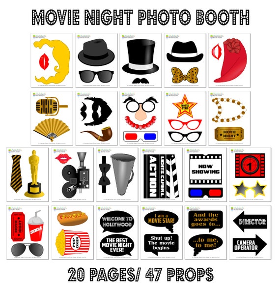 At The Movies Photo Booth Props At The Movies Photo Booth Props