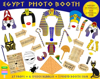 PRINTABLE Egypt Photo Booth Props-Ancient Egypt Props-Egyptian Pharaohs Props-Egypt Travel Props-Cleopatra Props-Instant Download