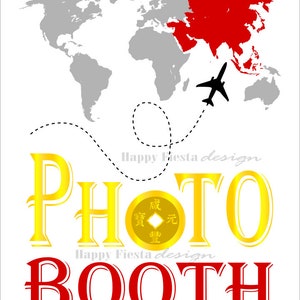 PRINTABLE Asia Photo Booth PropsSoutheast Asia Travel Photo Props-Travel Photo Booth Sign-Around The World Props-Travel Props-China Japan image 3