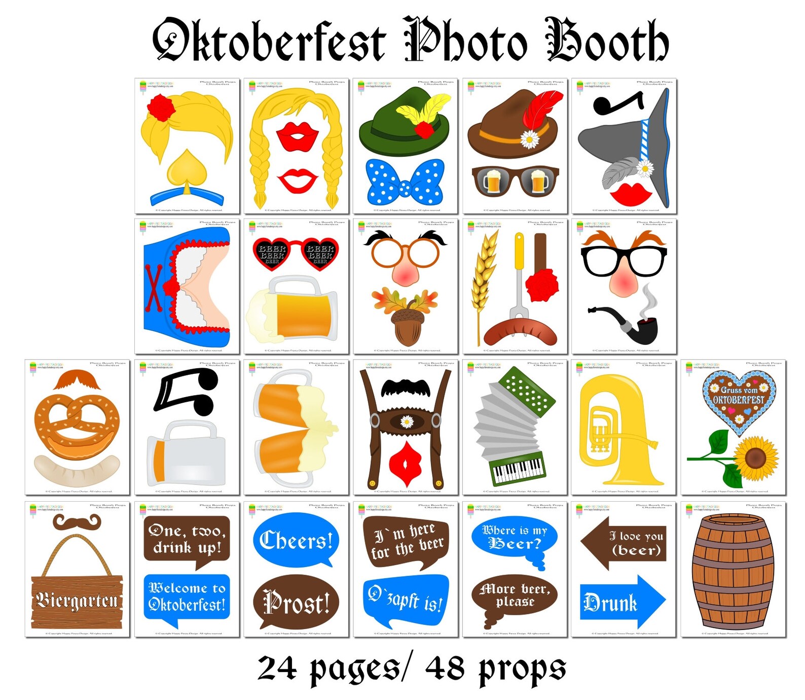 PRINTABLE Oktoberfest Photo Booth PropsBeer Photo | Etsy