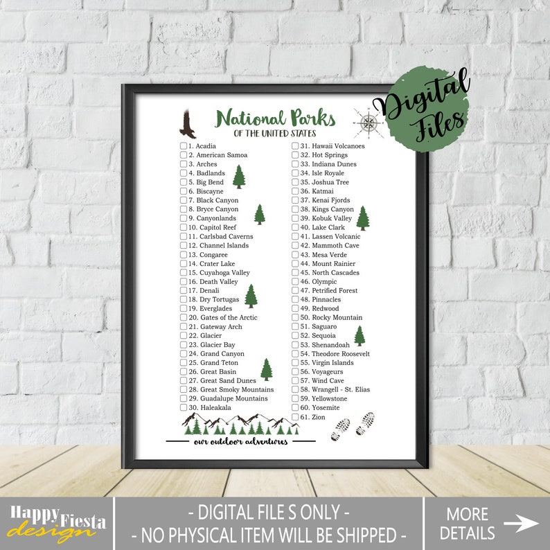 PRINTABLE US Nationwide Parks List-United states of america Nationwide Parks Checklist-61 Countrywide Parks Print-United states Bucket Checklist-Present For Traveler-Present For Hiker picture about Printable National Park Checklist titled PRINTABLE US Countrywide Parks List-United states Nationwide Parks Listing-61 Nationwide Parks Print-United states Bucket Record-Present For Traveler-Present For Hiker
