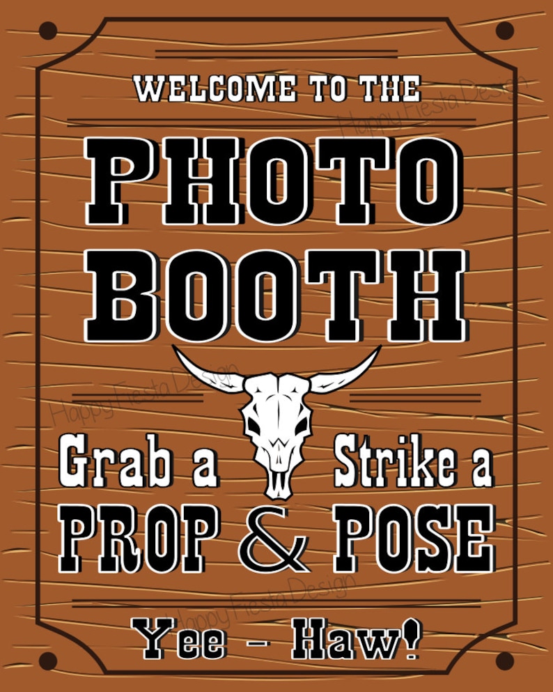 PRINTABLE Cowboy Photo Booth Props u2013Photo Booth Sign Wild West 