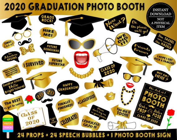 PRINTABLE Graduation Photo Booth Props 2020Graduation | Etsy