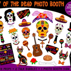 PRINTABLE Day Of The Dead Photo Booth Props–Day Of The Dead Props-Dia De Los Muertos Props-Mexico Props-Sugar Skull Props-Instant Download