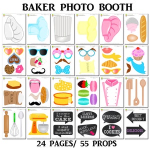 PRINTABLE Baker Photo Booth PropsPrintable Baking Props-Printable Bakery Props-Baking Party Props-Chef Photo Booth Props-Instant Download image 2