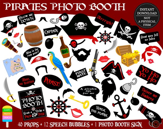 PRINTABLE Pirates Photo Booth Props–Pirate Photo Props–Pirate Party Props–Pirate Sign-Pirate Birthday Props-Pirate Props-Instant Download Il_570xn