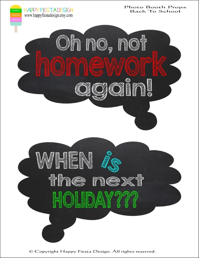 PRINTABLE Back to School Photo Booth Props-1st Day of School-school ...
