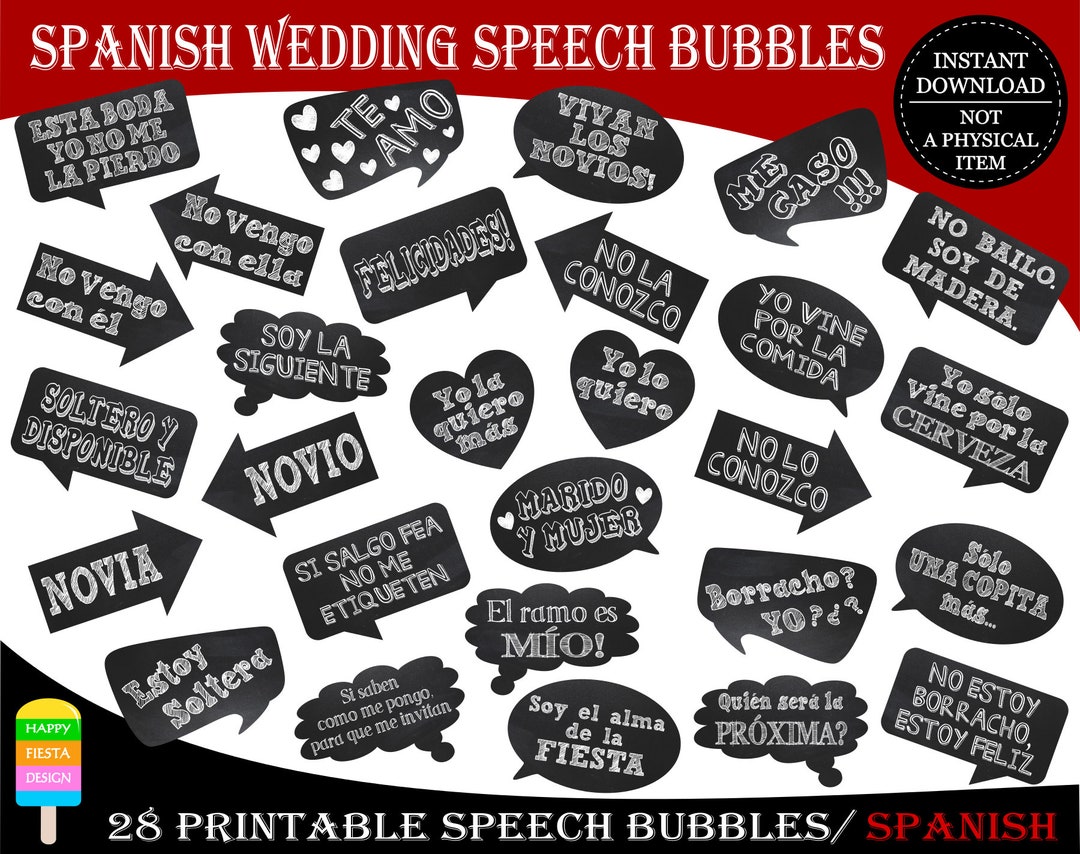 PRINTABLE Spanish Wedding Photo Booth Propsspanish Photo Propswedding Photo Propsspanish