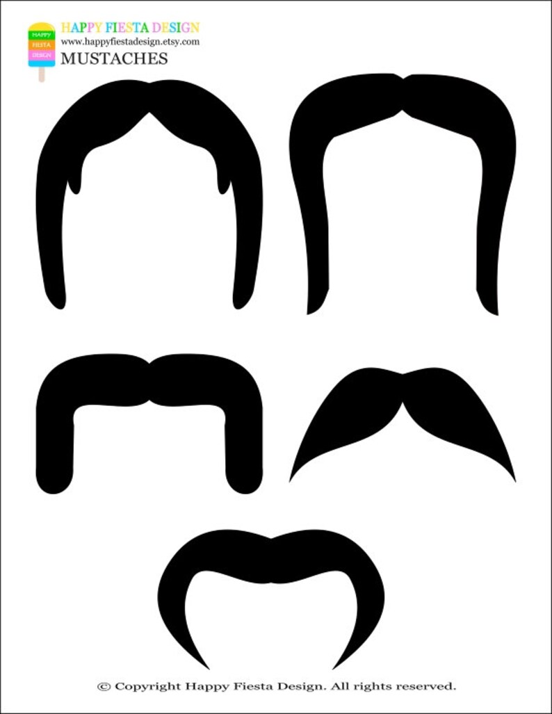 PRINTABLE Photo Booth Props-Printable Mustaches Props-Mustaches Photo Props-Little Man Props-Mustache Bash-Generic Props-Instant Download image 6