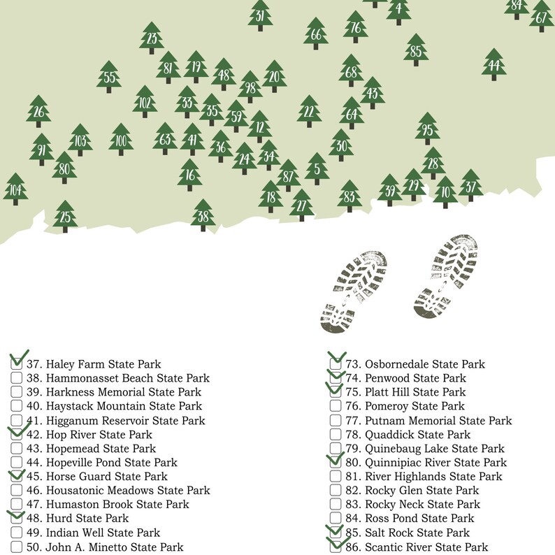 PRINTABLE Connecticut State Parks Map-State Parks Of | Etsy