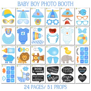 PRINTABLE Baby Shower Photo Booth Props–baby Shower Props–it's a Boy ...