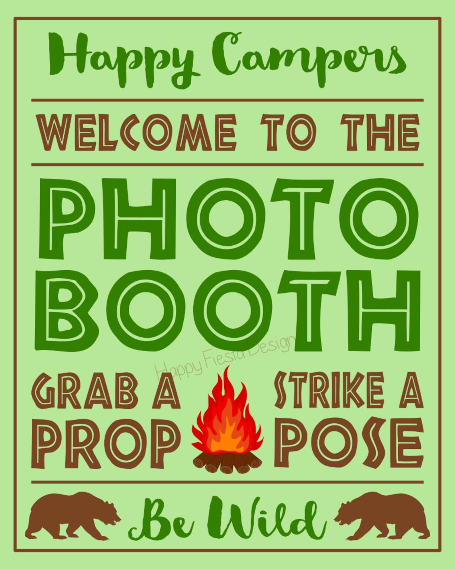 PRINTABLE Camping Photo Booth Propscamping Photo Props-camper | Etsy