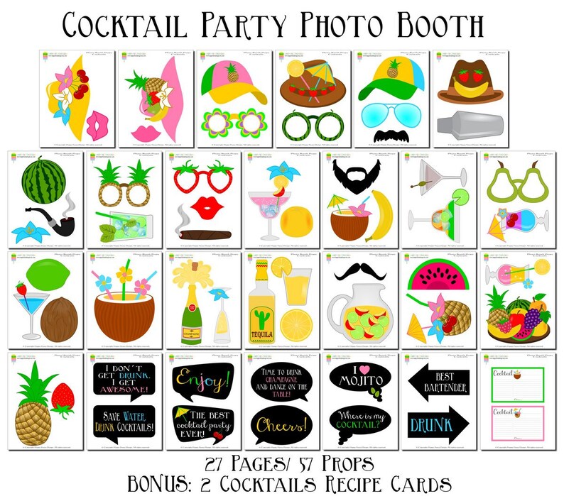 PRINTABLE Cocktail Party Photo Booth Propsdrink Etsy