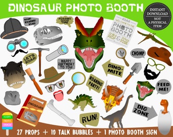 PRINTABLE Dinosaur Photo Booth Props-Dinosaur Photo Props-Dinosaur Party Props-Dinosaur Birthday-Dinosaur Props-Dino Party-Instant Download