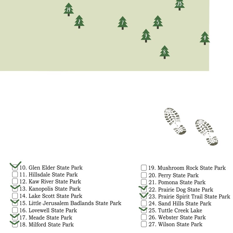 PRINTABLE Kansas State Parks Map-State Parks Of Kansas  Etsy
