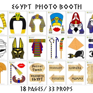 PRINTABLE Egypt Photo Booth Props-Ancient Egypt Props-Egyptian Pharaohs Props-Egypt Travel Props-Cleopatra Props-Instant Download image 2