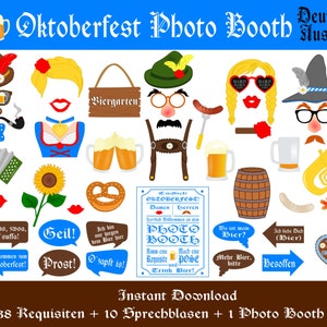 PRINTABLE Oktoberfest Foto Requisiten–Photo Booth Sign-Deutsche Bier Party Photo Booth Props-Bier Beer Photo Props-Instant Download
