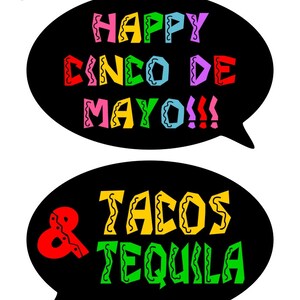 PRINTABLE Cinco De Mayo Photo Booth Propsprintable Fiesta Props-speech ...