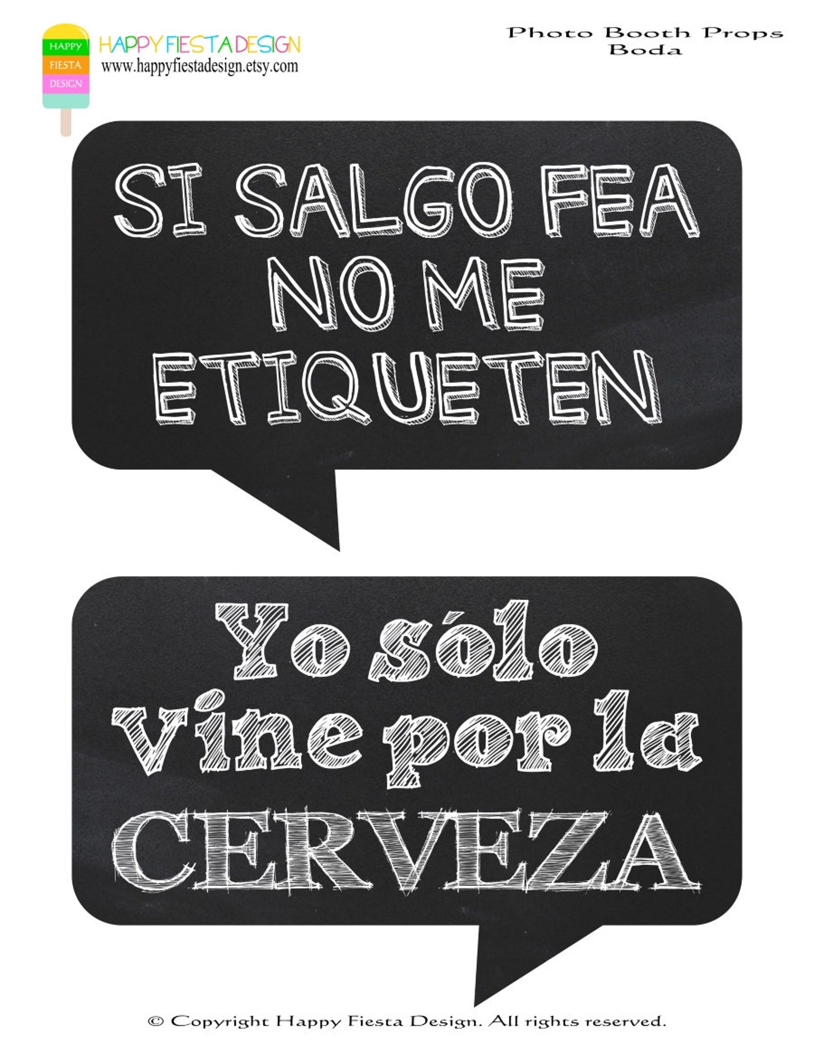 PRINTABLE Spanish Wedding Photo Booth PropsSpanish Photo Etsy